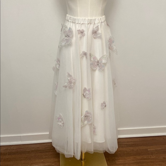 Cynthia Rowley Dresses & Skirts - Cynthia Rowley White Embellished Maxi Skirt